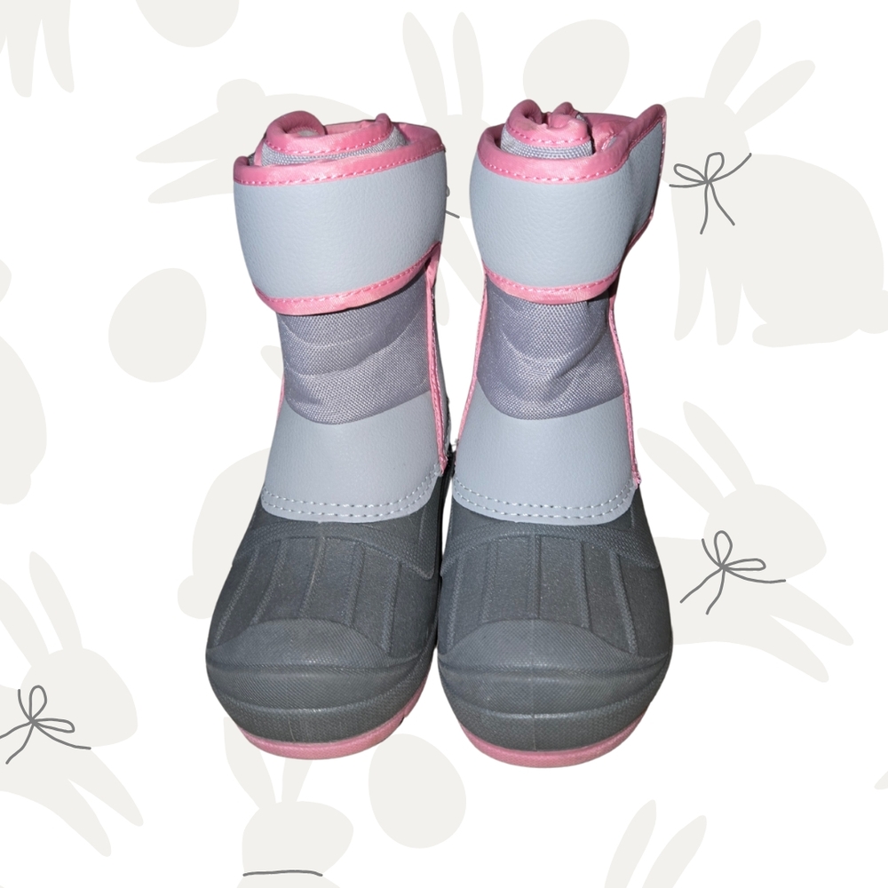 Gray and Pink Kids' Boots